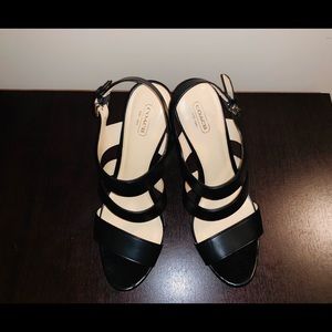 Coach Bertta Leather High Heel Sandal